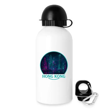Hong Kong Souvenir Cyberpunk - Trinkflasche mit Deckel 500 ml - Weiß - Rechts