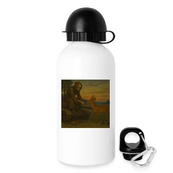 La mort nourrissant un cerf - Gourde avec bouchon 500 ml - blanc - Droite