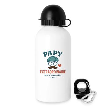 Papy Extraordinaire – Édition Grand-Père 2025 - Gourde avec bouchon 500 ml - blanc - Droite