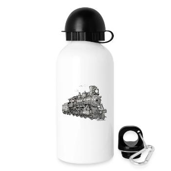 Locomotive à vapeur vintage de style techno - Gourde avec bouchon 500 ml - blanc - Droite