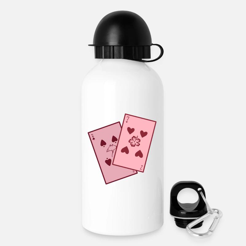 Ocean Style Card Game Illustration - Drinks Bottle with Lid 500 ml - white