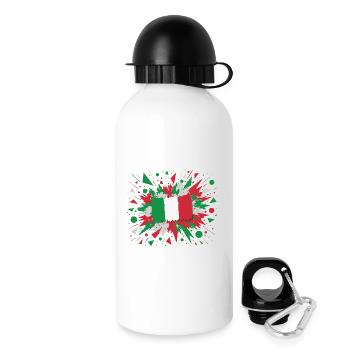 Impression d’art drapeau italien - Gourde avec bouchon 500 ml - blanc - Droite