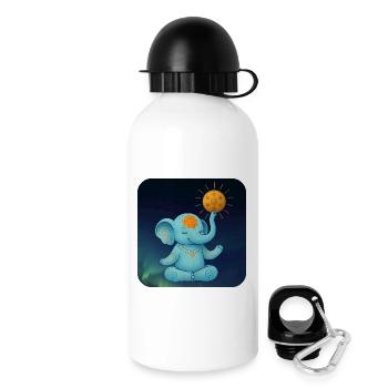 Yoga éléphant avec Handpan Sun - Gourde avec bouchon 500 ml - blanc - Droite
