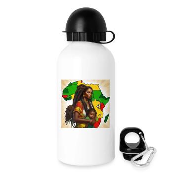 Afrikanisches Mädchen und Frau in kultureller Allianz - Trinkflasche mit Deckel 500 ml - Weiß - Rechts