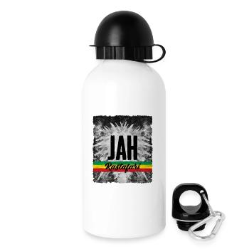 JAH Symbole Rastafari avec Ruban - Gourde avec bouchon 500 ml - blanc - Droite
