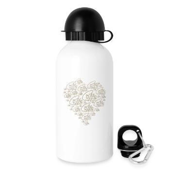 L’amour du café V1 - Gourde avec bouchon 500 ml - blanc - Droite