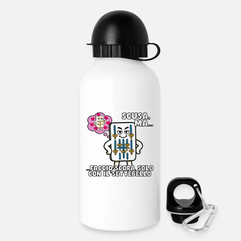 Ich nur mit dem Settebello - Trinkflasche mit Deckel 500 ml - Weiß