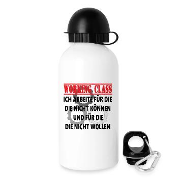 Arbeiterklasse Zahnräder - Trinkflasche mit Deckel 500 ml - Weiß - Rechts