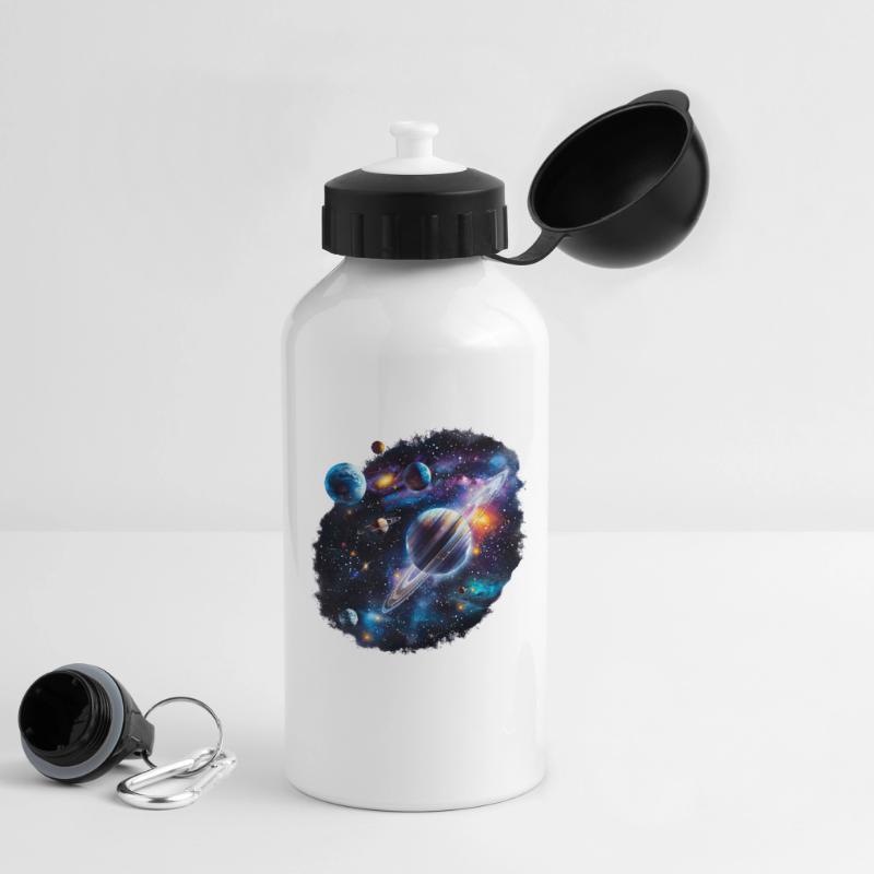 Galactic Planetary System Pattern Drinks Bottle with Lid 500 ml