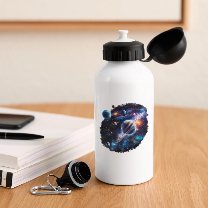 Galactic Planetary System Pattern Drinks Bottle with Lid 500 ml