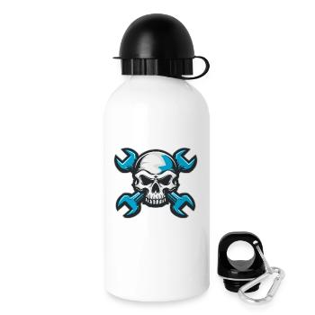 Mechanikerschädel - Trinkflasche mit Deckel 500 ml - Weiß - Rechts