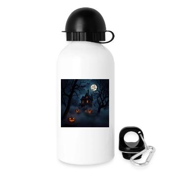 Haunted house under moon and pumpkins - Drinks Bottle with Lid 500 ml - white - Right