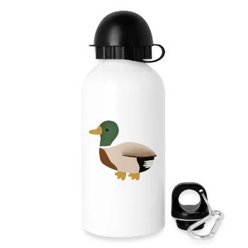Canard colvert Illustration minimale - Gourde avec bouchon 500 ml - blanc - Droite