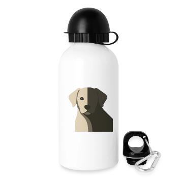 Bébé chien chiot ombre visage portrait - Gourde avec bouchon 500 ml - blanc - Droite