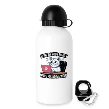 Aucun de vos e-mails ne m’a trouvé en bonne santé - Cat - Gourde avec bouchon 500 ml - blanc - Droite
