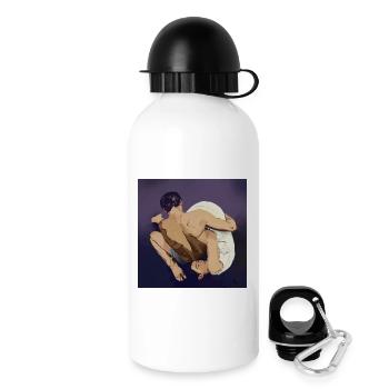 Zeitgemäße Umarmung - Trinkflasche mit Deckel 500 ml - Weiß - Rechts