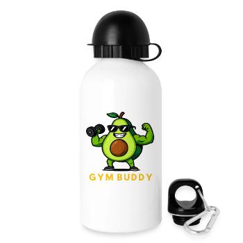 Fitness Avocado Gym Buddy Krafttraining Cartoon - Trinkflasche mit Deckel 500 ml - Weiß - Rechts