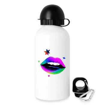 Rainbow Lips Pop Art Neon - Drinks Bottle with Lid 500 ml - white - Right