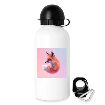 Pastell geometrischer Neon-Fuchs - Trinkflasche mit Deckel 500 ml - Weiß - Rechts