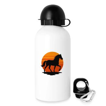 Sunset Horse Silhouette - Drinks Bottle with Lid 500 ml - white - Right