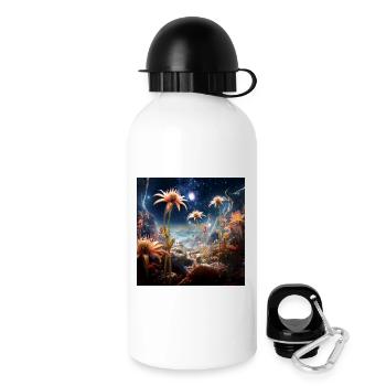 Paysage de fleurs d’étoiles - Gourde avec bouchon 500 ml - blanc - Droite