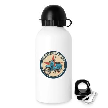 Schwalbe Simson Moped DDR Suhl KR51 Geschenk - Trinkflasche mit Deckel 500 ml - Weiß - Rechts