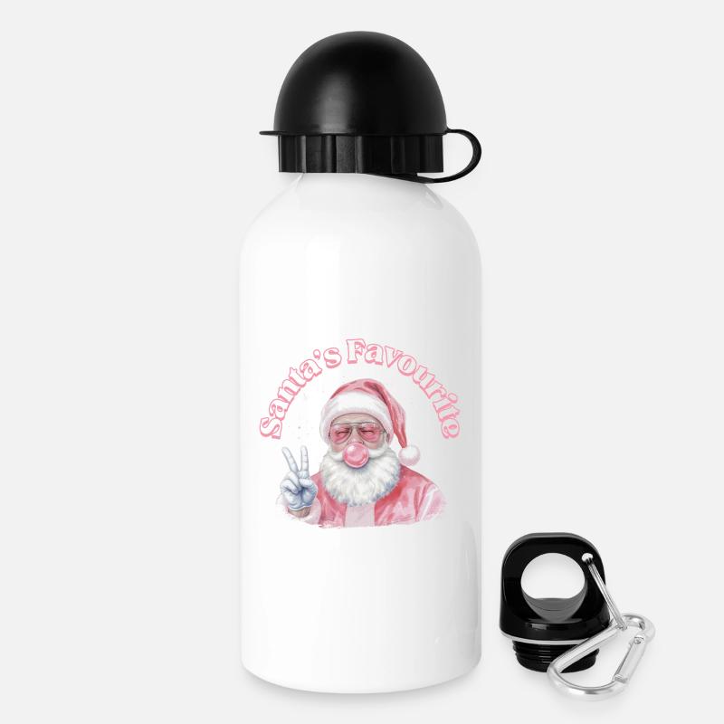 Pink Santa Peace Sign - Drinks Bottle with Lid 500 ml - white