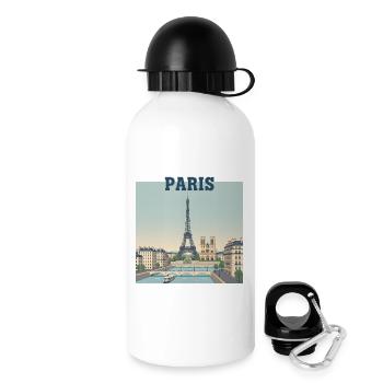 Imprimé Eiffel de la Skyline de Paris - Gourde avec bouchon 500 ml - blanc - Droite