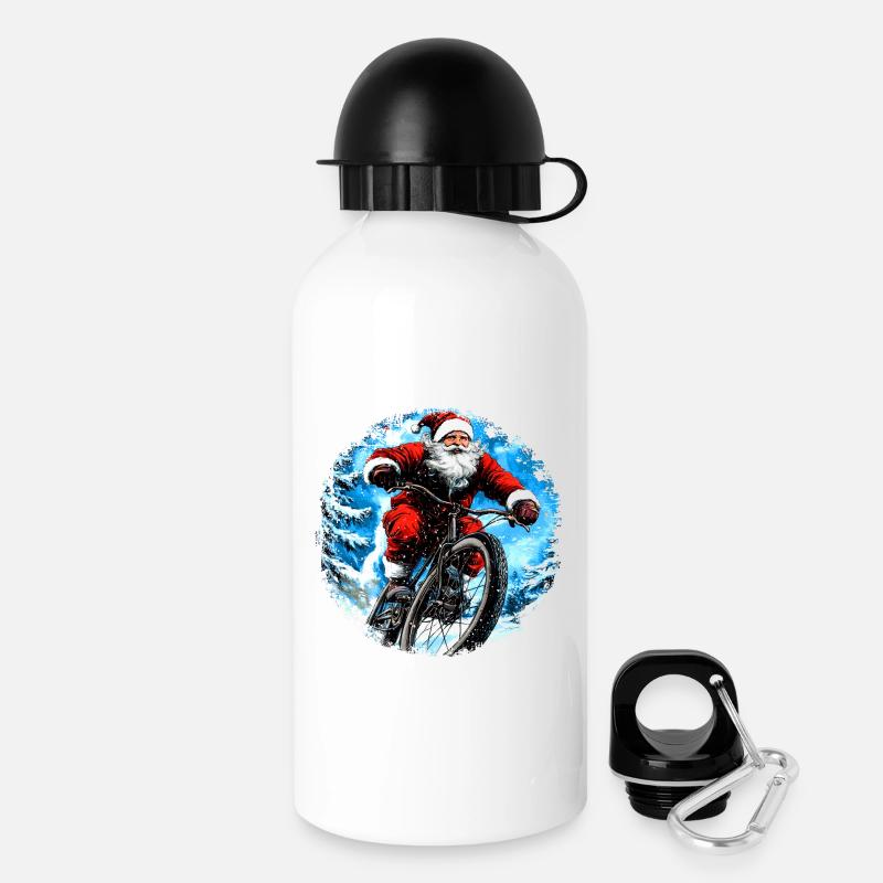 Mountain bikers Christmas - Drinks Bottle with Lid 500 ml - white
