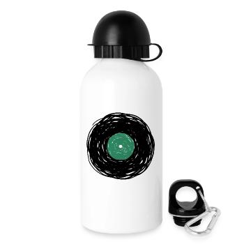 Skizzenzeichnung auf Vinylalbum - Trinkflasche mit Deckel 500 ml - Weiß - Rechts