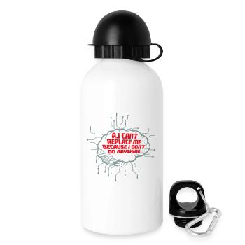L’IA ne peut pas me remplacer Je ne fais rien Blague humoristique - Gourde avec bouchon 500 ml - blanc - Droite