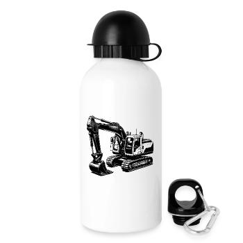 Starker Bagger die Maschine mit dem langen Arm - Trinkflasche mit Deckel 500 ml - Weiß - Rechts