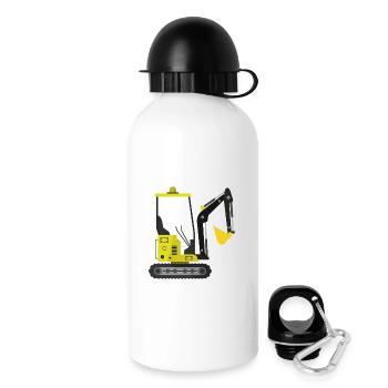 Bagger - Trinkflasche mit Deckel 500 ml - Weiß - Rechts