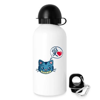Chat manga kawaii - Gourde avec bouchon 500 ml - blanc - Droite