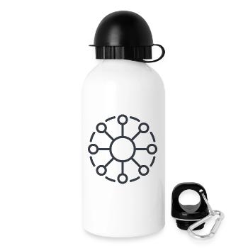 Zentraler Netzwerkkern Muster - Trinkflasche mit Deckel 500 ml - Weiß - Rechts