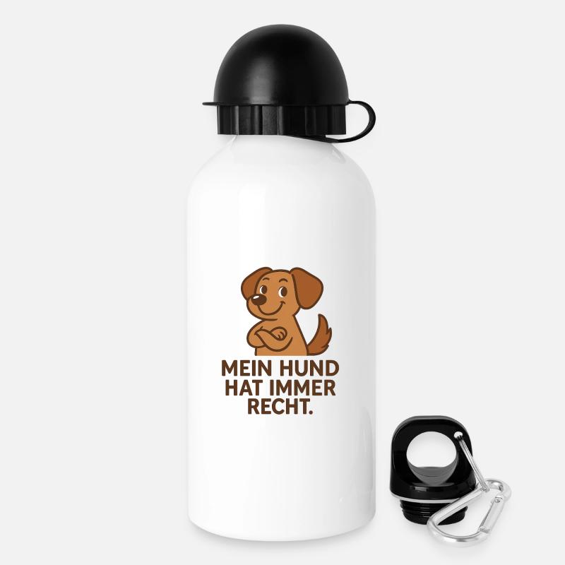 Mein Hund Hat Immer Recht - Trinkflasche mit Deckel 500 ml - Weiß