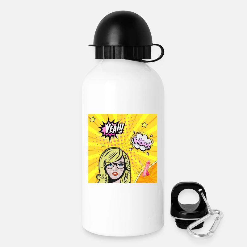 Pop art wow - Drinks Bottle with Lid 500 ml - white