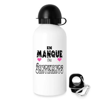 En Manque de Sentiments - Gourde avec bouchon 500 ml - blanc - Droite