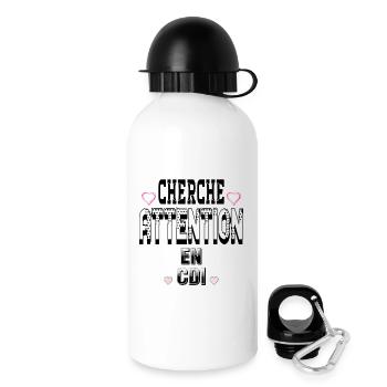Cherche Attention en CDI - Gourde avec bouchon 500 ml - blanc - Droite