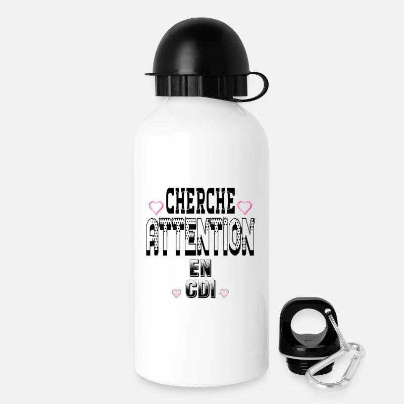 Cherche Attention en CDI - Gourde avec bouchon 500 ml - blanc