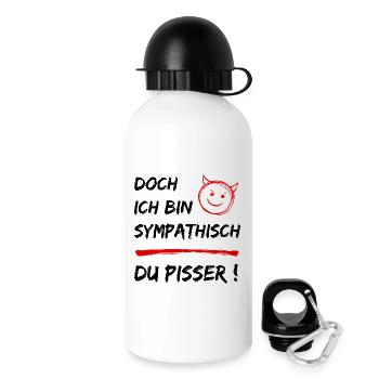 Drôle de dire - Mais je suis sympathique - Espèce de sale - Gourde avec bouchon 500 ml - blanc - Droite