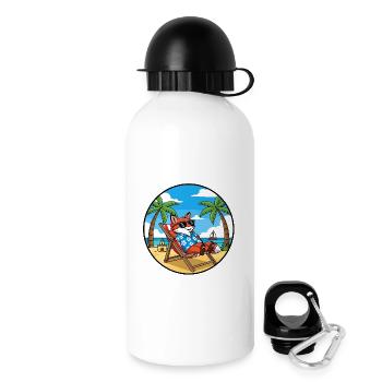Coole Fox Beach Urlaub Sommerstimmung - Trinkflasche mit Deckel 500 ml - Weiß - Rechts