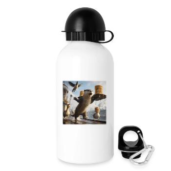 Funny Otter Pancake Chaos Harbor Design - Drinks Bottle with Lid 500 ml - white - Right