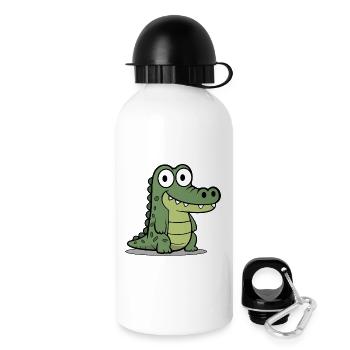 Krokodil  - Trinkflasche mit Deckel 500 ml - Weiß - Rechts
