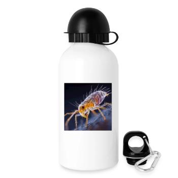 Transparenter Floh – Goldene Insekten Makro Kunst - Trinkflasche mit Deckel 500 ml - Weiß - Rechts