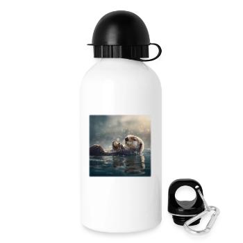 Cute Sea Otter: Relaxing on the Water - Drinks Bottle with Lid 500 ml - white - Right