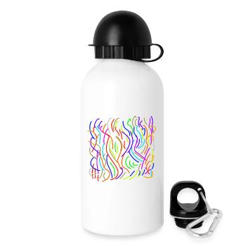 Farbströme auf nix - Trinkflasche mit Deckel 500 ml - Weiß - Rechts