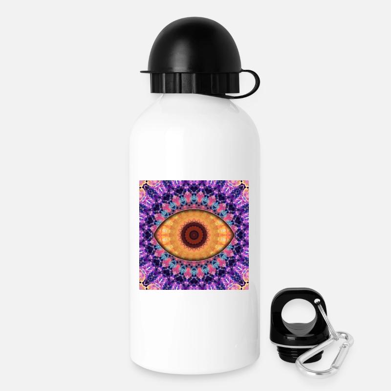 Kaleidoscopic eye mandala - Drinks Bottle with Lid 500 ml - white