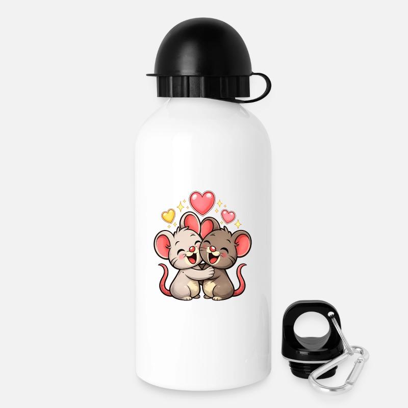 Liebe  - Trinkflasche mit Deckel 500 ml - Weiß