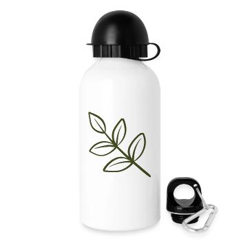 Blattlinienkunst - Trinkflasche mit Deckel 500 ml - Weiß - Rechts